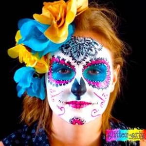 Sugar Skull Face Painting for Adults by Glitter-Arty Face Painting, Bedford