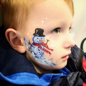 Boys Face Painting - Snowman Face Paint