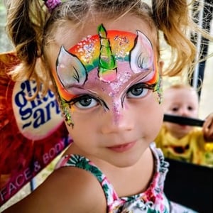 Unicorn face paint - Children's Face painter Bedfordshire.