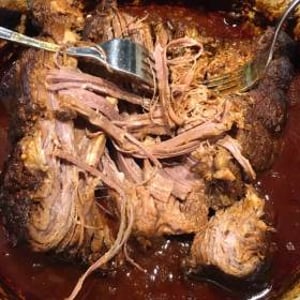 6 Hour Cooked Beef brisket about to be shredded.