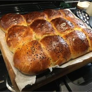 Homemade GingerRookes Sweet Buns dusted with Nigella Seeds