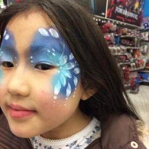 Face paint blue white floral