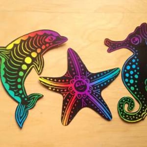 Sealife scratch art