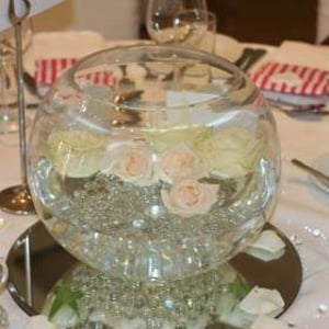 Fish Bowl Vase Centrepiece with Roses