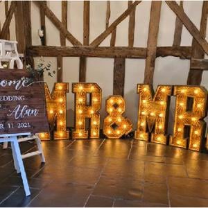 MR&MRS Rustic Light Up Letters