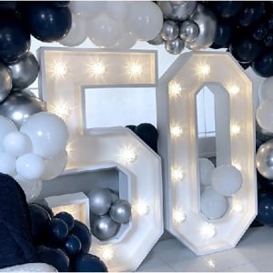 Light Up 50 Numbers with Balloons