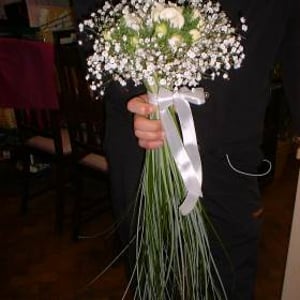Ranunculus, Gyp & Bear Grass Hand Tied