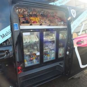 Our Fridge filled with Sandwiches, Cakes, Snacks etc