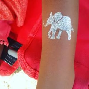 Elephant glitter tattoo