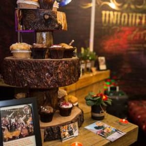 Three tier rustic cake stand