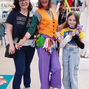 Baloon twister Candy Clown refreshing the Matalan store Glenrothes.jpg