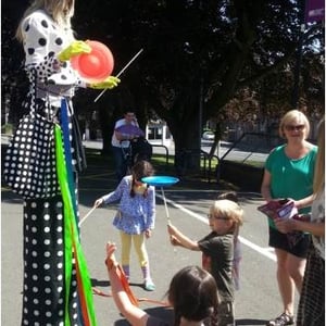 Candy Clown on Stilts