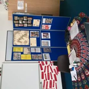 Set up ready for a workshop in a school