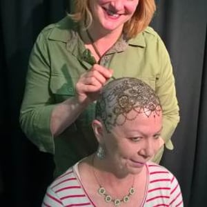 Me applying henna crown May 2017