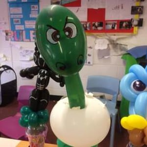 This angry dino was made for some children at a school fete