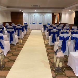 Chair Cover & Sash aisle decor 