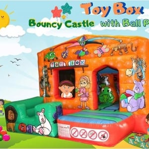 Toy Box Bouncy Castle with Ball Pool
