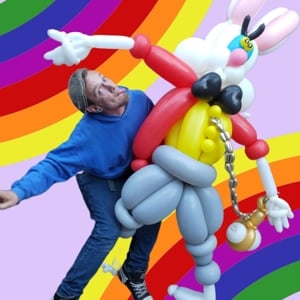 Life sized white rabbit 