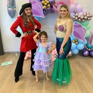 mermaid pirate princess hire kids party  sevenoaks and dartford mermaid under the sea ariel disney entertainer