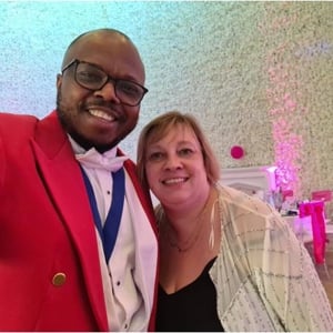 With wedding planner Angela