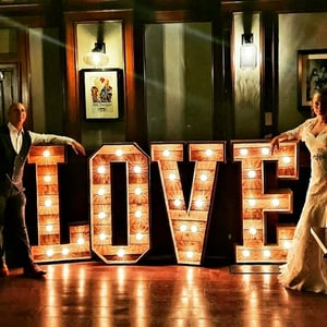 Rustic LOVE lights 