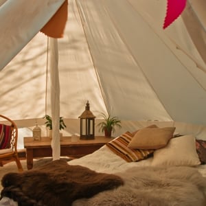  Plush Tents Glamping bell tent interior