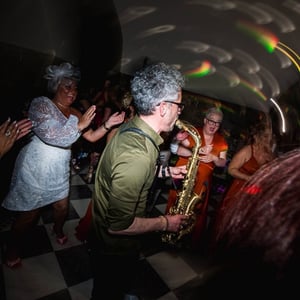 Saxophonist wedding party