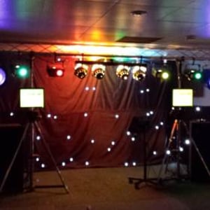 Black Gold Karaoke Rig with small screens