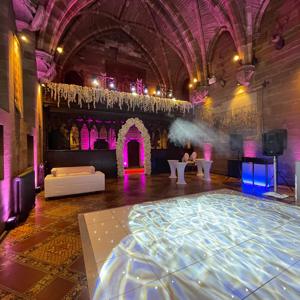peckforton intelligent movers, uplighters, ceiling wash, DJ booth