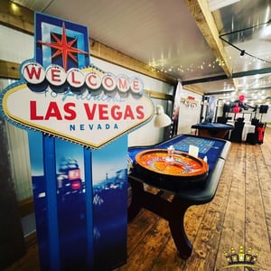 Roulette Blackjack tables Vegas logo