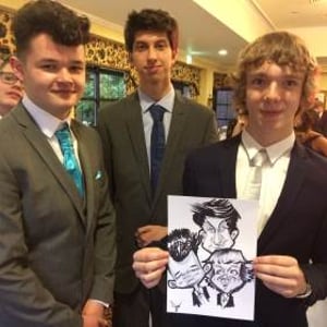 school prom caricature by Mick Wright