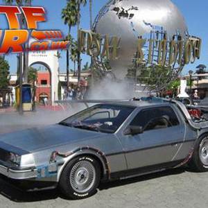 The BTTF Car parked up at Universal Studios Hollywood