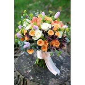 Wedding Bouquet With Peach Amaryllis