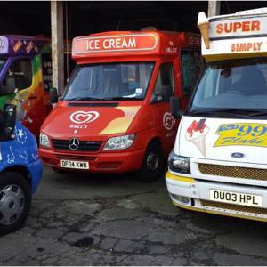 FLEET of ICE CREAM VANS