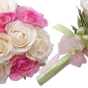 Ivory & Pink Rose Soft Touch Wedding Posy