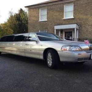 Silver Limo. Perfect for Parties Weddings and Proms. We also have a silver Chrysler 8 seat limo