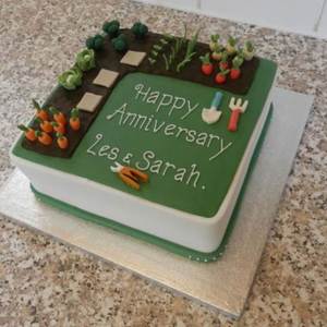 Garden Themed Anniversary Cake