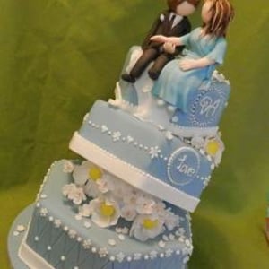 Blue Topsy-Turvy Wedding Cake