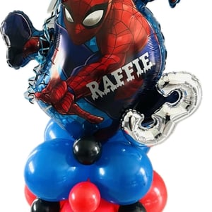 Themed balloons and party decor.