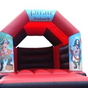Pirate Bouncy Castle Hire - Red & Black 11ft x 15ft Bouncy Castle
