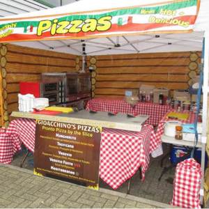 Pizzas' marquee set-up