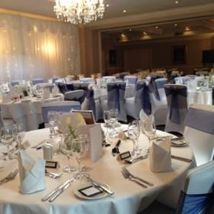 Chilston Park Hotel Venue Decor - Starlight Backdrop, Chair covers & Swagging