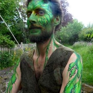 The Green Man - preparation for a parade, Frome