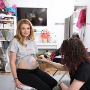 Baby bump painting available for the mum-to-be.