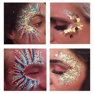 Face paint glitter multi flahes and gold
