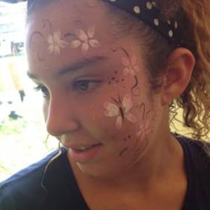 Face paint flowers and butterfly