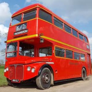 vintage routemaster bus in attingham park shropshire