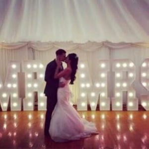 A truly stunning pic sent to us by the newly weds! Our giant Mr & Mrs at Ramside Hall, County Durham