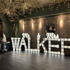 Our bespoke light up surname letters at the stunning Croft Hotel Darlington, County Durham 