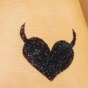 Devil heart glitter tattoo